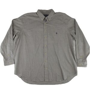 Ralph Lauren Button Up Shirt Mens 2X Big Black White Pony